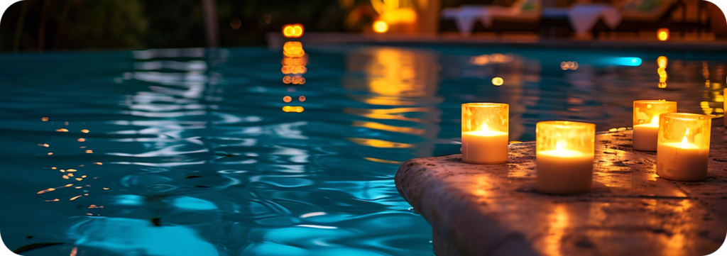 Velas como deração de natal para piscinas